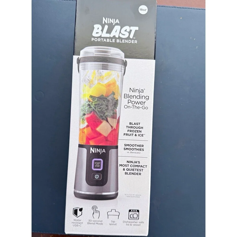 Ninja Blast Portable Personal Blender 18 oz USB-C Rechargeable, Crush Ice